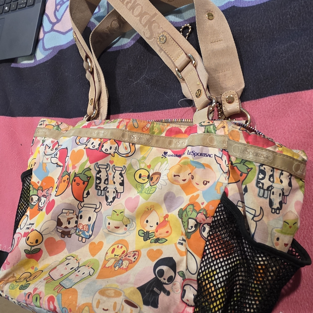 tokidoki Black and Gold Studded Tote Bag